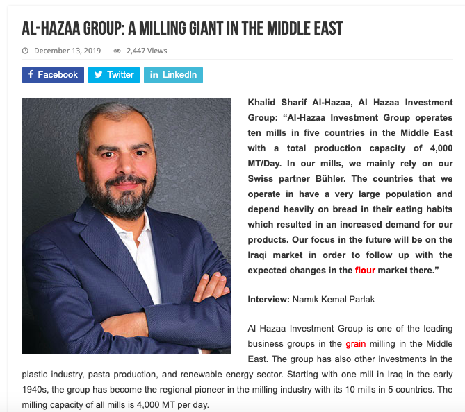 مجموعة الهزاع، عملاق الطحن في الشرق الأوسط